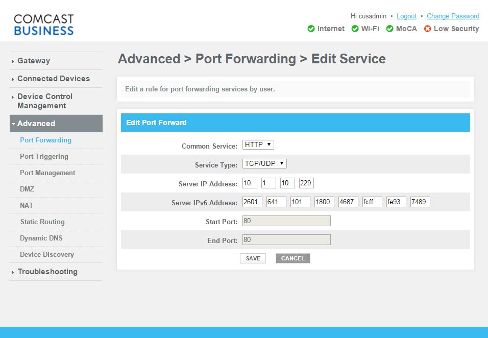 port forwarding